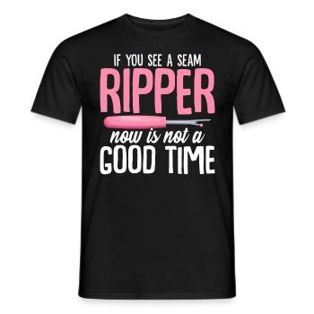 If You See A Seam Ripper Now Is Not A Good Time - Men's T-Shirt - black - Front - AI Model Male 178 light (178cm)