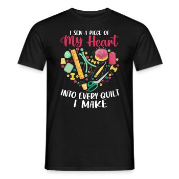 I Sew A Piece Of My Heart Into Every Quilt I Make - Men's T-Shirt - black - Front - AI Model Male 178 light (178cm)