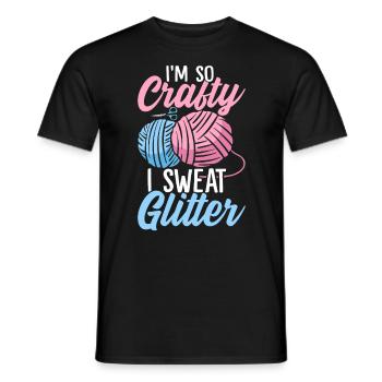 Ich bin so handwerklich Ich schwitze Glitzer Lustiges Nähen - Männer T-Shirt - Schwarz - Vorne - AI Model Male 178 light (178cm)