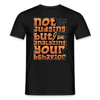 Behavioral Therapist Not Judging But ABA Therapist - Men's T-Shirt - black - Front - AI Model Male 178 light (178cm)
