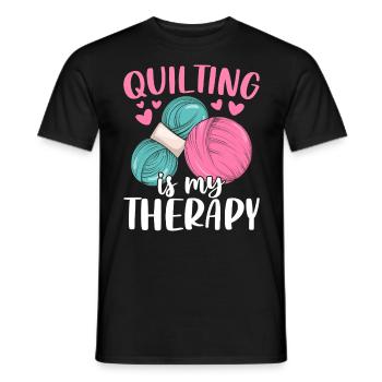 La courtepointe est mon hobby de la couture à la main - T-shirt homme - noir - Devant - AI Model Male 178 light (178cm)