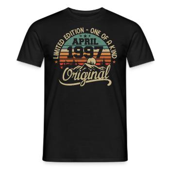 Vintage April 1997 - Original Gift April 1997 - Men's T-Shirt - black - Front - AI Model Male 178 light (178cm)