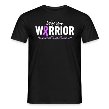 Épouse D’un Guerrier Ruban Violet Cancer Du Pancréas - T-shirt homme - noir - Devant - AI Model Male 178 light (178cm)