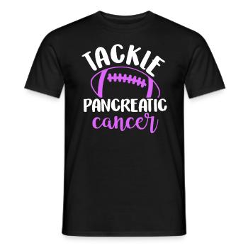 Tacle Cancer du Pancréas Football Drôle Violet - T-shirt homme - noir - Devant - AI Model Male 178 light (178cm)