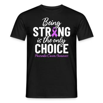 Être fort est le seul choix Ruban violet - T-shirt homme - noir - Devant - AI Model Male 178 light (178cm)