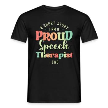 Orthophonie Une courte histoire Je suis physiothérapeute - T-shirt homme - noir - Devant - AI Model Male 178 light (178cm)