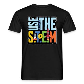 STEM Teacher Use The STEM Loves Computer Science - Männer T-Shirt - Schwarz - Vorne - AI Model Male 178 light (178cm)
