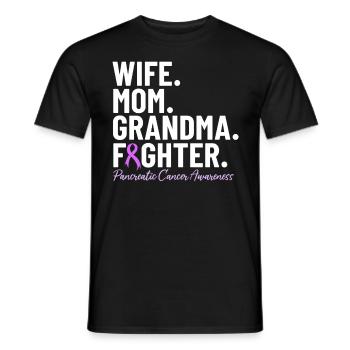 Épouse Maman Grand-mère Combattante Ruban Violet Pancréatique - T-shirt homme - noir - Devant - AI Model Male 178 light (178cm)