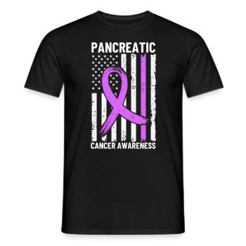 Sensibilisation au cancer du pancréas Drapeau des États-Unis Exocrine - T-shirt homme - noir - Devant - AI Model Male 178 light (178cm)
