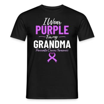 I Wear Purple for My Grandma Chemotherapy - Men's T-Shirt - black - Front - AI Model Male 178 light (178cm)