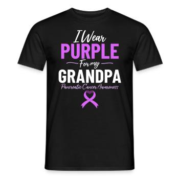 I Wear Purple for My Grandpa Chemotherapy - Men's T-Shirt - black - Front - AI Model Male 178 light (178cm)