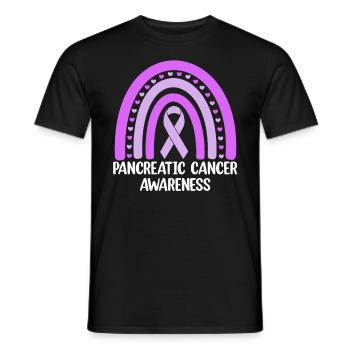 Sensibilisation au cancer du pancréas Boho Arc-en-ciel Violet - T-shirt homme - noir - Devant - AI Model Male 178 light (178cm)
