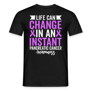 La vie peut changer en un instant Purple Pancreatic - T-shirt homme - noir - Devant - AI Model Male 178 light (178cm)