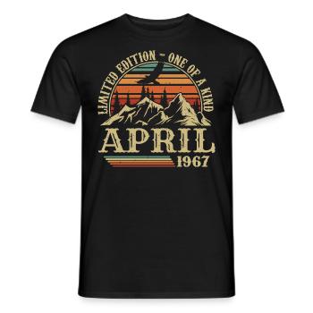 Bestes Geburtstagsgeschenk April 1967 - Männer T-Shirt - Schwarz - Vorne - AI Model Male 178 light (178cm)