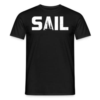 Sail Nautical Sailboat Captain Pontoon Dinghy - Men's T-Shirt - black - Front - AI Model Male 178 light (178cm)