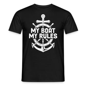My Boat My Rules Sailor Sea Captain Funny Sailing - Men's T-Shirt - black - Front - AI Model Male 178 light (178cm)