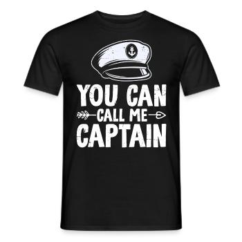 Funny Sailing Sea Captain Nautical Sailboat - Men's T-Shirt - black - Front - AI Model Male 178 light (178cm)