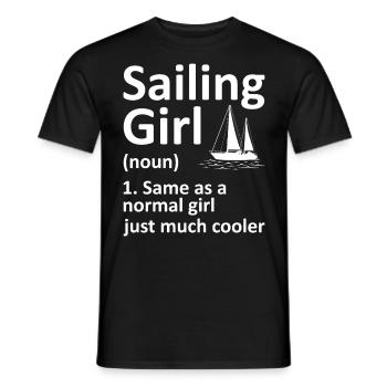 Sailing Girl drôle définition voilier dériveur - T-shirt homme - noir - Devant - AI Model Male 178 light (178cm)