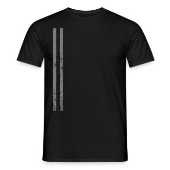 Streifen Grau - Männer T-Shirt - Schwarz - Vorne - AI Model Male 178 light (178cm)