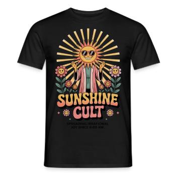 Frühaufsteher Spruch Sunshine Cult Morgenmensch - Männer T-Shirt - Schwarz - Vorne - AI Model Male 178 light (178cm)