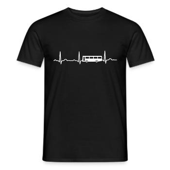 EKG HEARTBEAT BUS white - Men's T-Shirt - black - Front - AI Model Male 178 light (178cm)