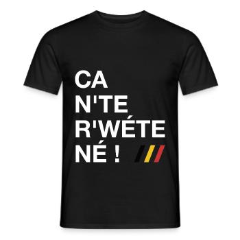Ca n'te r'wéte né ! - Ca ne te regarde pas ! - T-shirt homme - noir - Devant - AI Model Male 178 light (178cm)