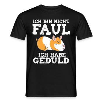 ich bin nicht faul ich habe geduld spruch lustig - Männer T-Shirt - Schwarz - Vorne - AI Model Male 178 light (178cm)