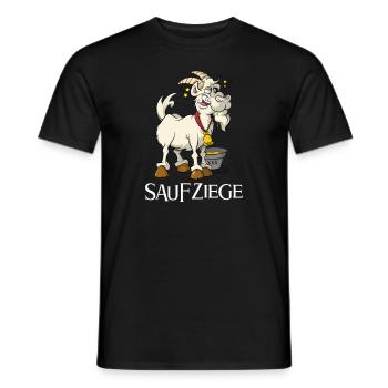 Saufziege - Männer T-Shirt - Schwarz - Vorne - AI Model Male 178 light (178cm)