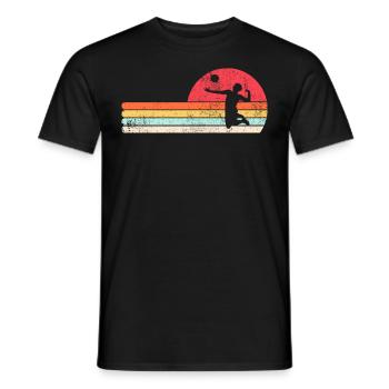 Beachvolleyball Vintage Retro - Männer T-Shirt - Schwarz - Vorne - AI Model Male 178 light (178cm)