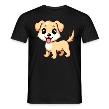 HUND VIERBEINER RÜDE HÜNDIN PFOTE LIEBE TIERFREUND - Männer T-Shirt - Schwarz - Vorne - AI Model Male 178 light (178cm)