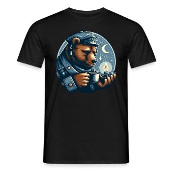 OURS CHAUFFE-PLAT CLAIR DE LUNE MARITIME CAFÉ THÉ NORD - T-shirt homme - noir - Devant - AI Model Male 178 light (178cm)