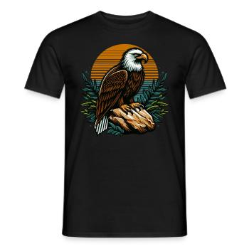 EAGLE, BIRD OF PREY, HAWK, HUNTER, FLIGHT, MAJESTY, FEATHER - Men's T-Shirt - black - Front - AI Model Male 178 light (178cm)