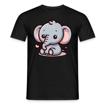 ÉLÉPHANT ANIMAL BÉBÉ MIGNON ENFANT ENFANT IDÉE CADEAU - T-shirt homme - noir - Devant - AI Model Male 178 light (178cm)