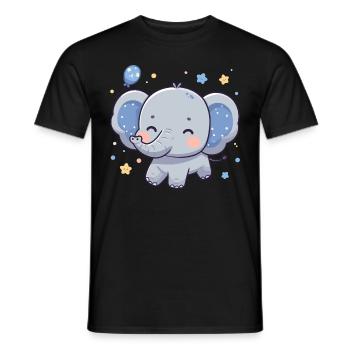 ÉLÉPHANT ANIMAL BÉBÉ MIGNON BAMBIN ENFANT IDÉE CADEAU - T-shirt homme - noir - Devant - AI Model Male 178 light (178cm)