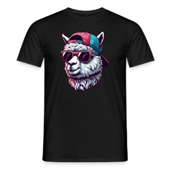 ALPAGA CAP LUNETTES COOL SKATER SPORT FOURRURE ANIMAUX - T-shirt homme - noir - Devant - AI Model Male 178 light (178cm)