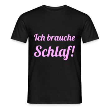 Schlaf Bett Schlafen Entspannung Entspannen Müde - Männer T-Shirt - Schwarz - Vorne - AI Model Male 178 light (178cm)
