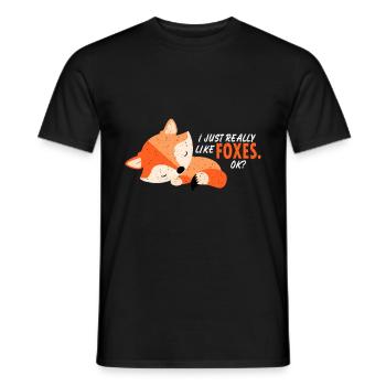 Fuchs Füchse Füchsin Rotfuchs Waldfuchs Geschenk - Männer T-Shirt - Schwarz - Vorne - AI Model Male 178 light (178cm)