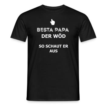 Besta Papa - Mundart Dialekt Spruch - Männer T-Shirt - Schwarz - Vorne - AI Model Male 178 light (178cm)