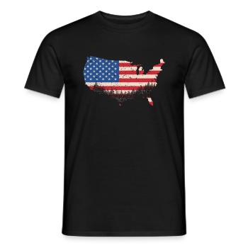 America - Men's T-Shirt - black - Front - AI Model Male 178 light (178cm)