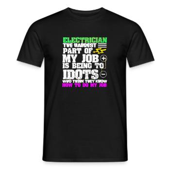 Electrician - Men's T-Shirt - black - Front - AI Model Male 178 light (178cm)