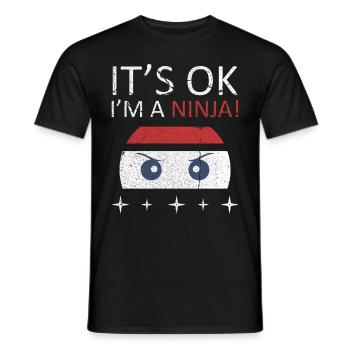 Ninja - Men's T-Shirt - black - Front - AI Model Male 178 light (178cm)