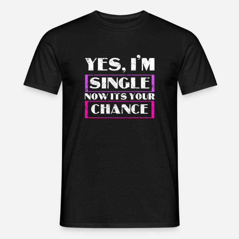 Single - Männer T-Shirt - Schwarz