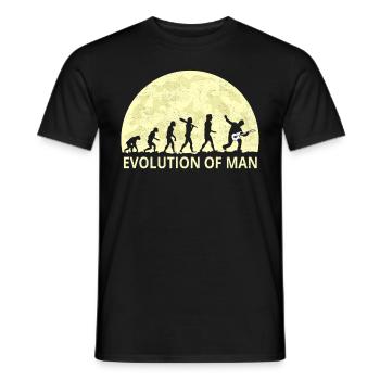 Evolution of man rock n roll hard rock fan gift - Men's T-Shirt - black - Front - AI Model Male 178 light (178cm)