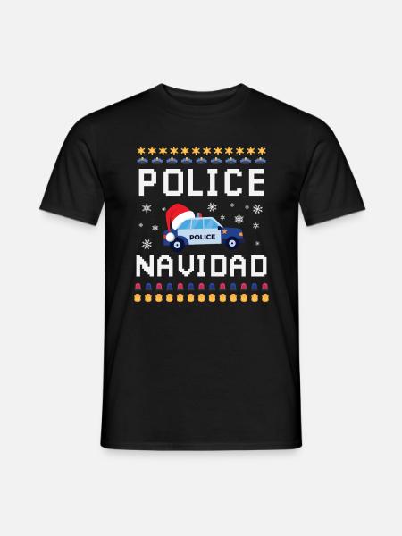 Polizei Police Navidad - Männer T-Shirt - Schwarz
