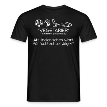 lustiger Vegetarier Spruch Indianisch - Männer T-Shirt - Schwarz - Vorne - AI Model Male 178 light (178cm)