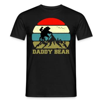 Daddy Bear climb the Mountain in Forest der Bär - Männer T-Shirt - Schwarz - Vorne - AI Model Male 178 light (178cm)