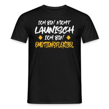 ICH BIN NICHT LAUNISCH ICH BIN EMOTIONSFLEXIBEL - Männer T-Shirt - Schwarz - Vorne - AI Model Male 178 light (178cm)