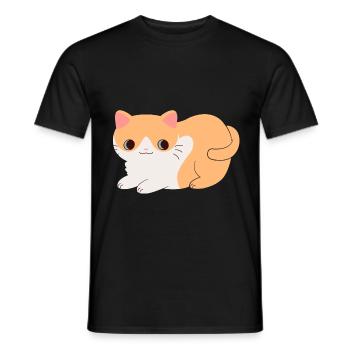 Cute cat - Men's T-Shirt - black - Front - AI Model Male 178 light (178cm)
