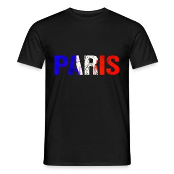 Paris France flag - Men's T-Shirt - black - Front - AI Model Male 178 light (178cm)