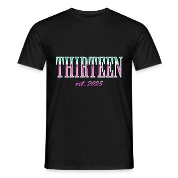 Thirteen Est. 2025 Boys Girls Official Teenager - Men's T-Shirt - black - Front - AI Model Male 178 light (178cm)